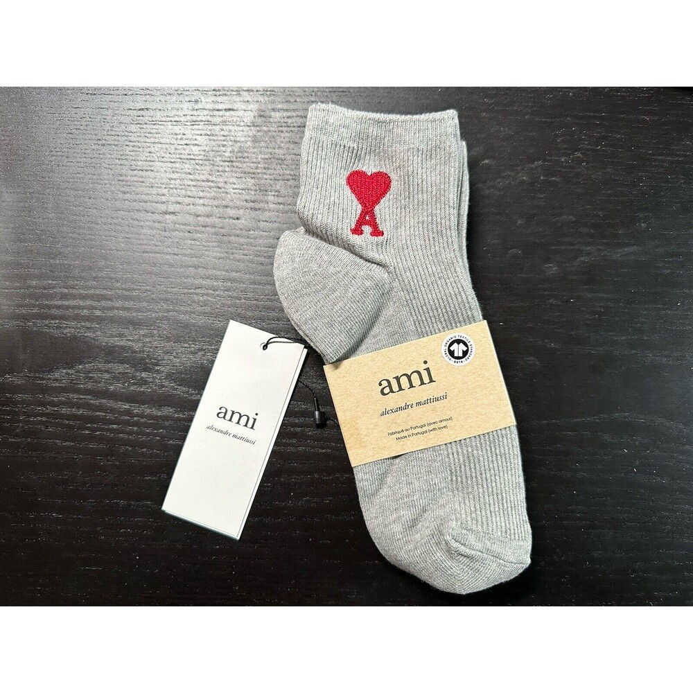 3 Pairs Ankle Socks Gray AMI Socks Brand New AMI - ALEXANDRE MATTIUSSI